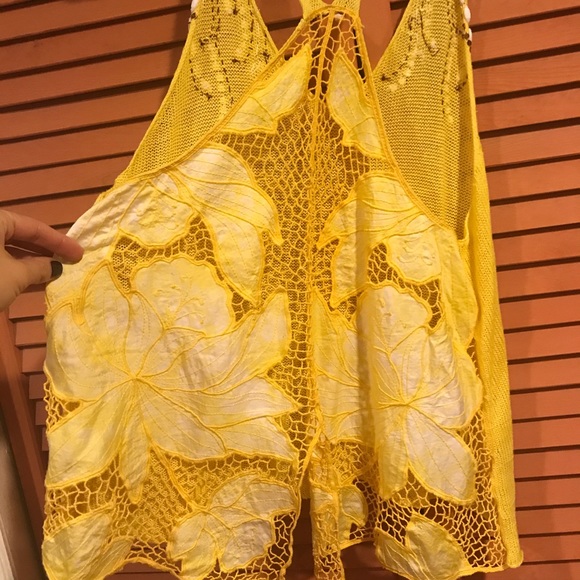 Yellow free people halter tank top - Picture 3 of 3